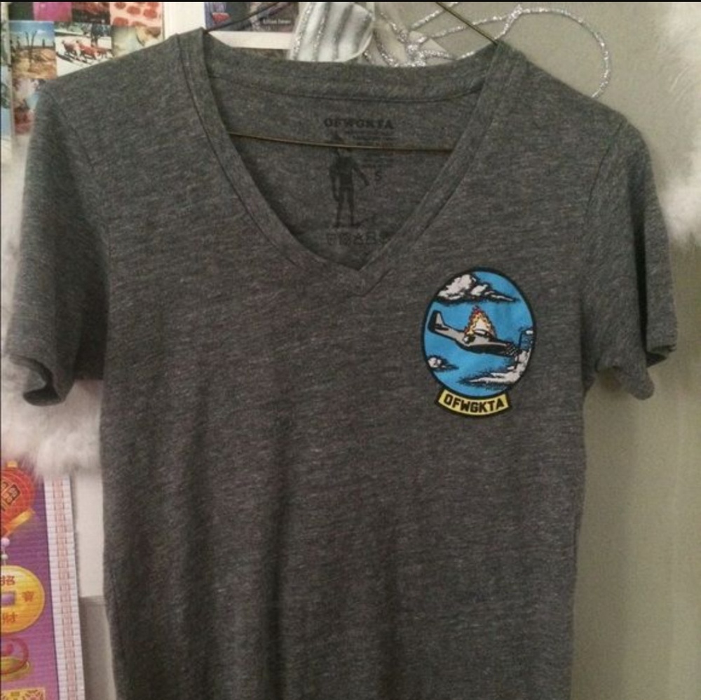Used OFWGKTA Burning Airplane VNeck